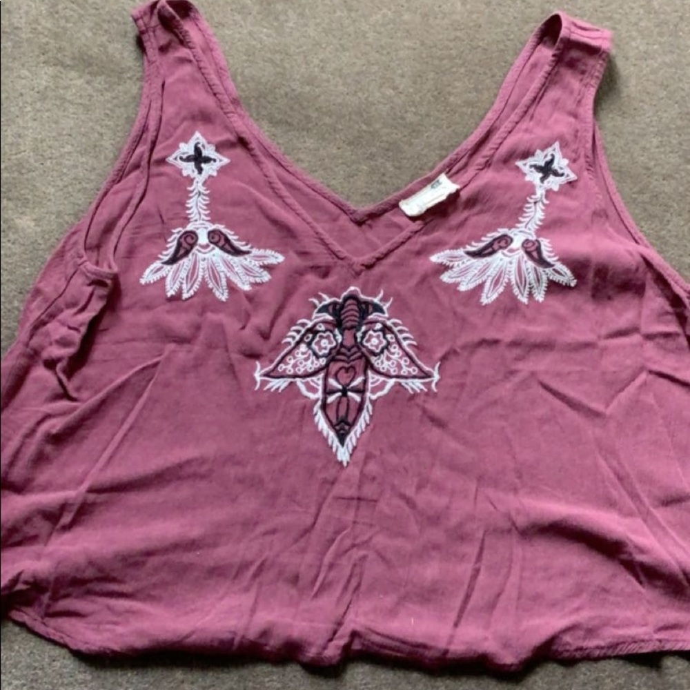 Sangria Crop Top with Patterns